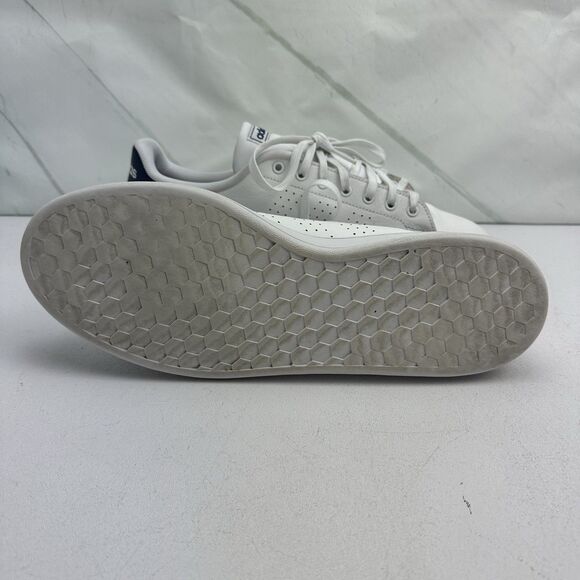 Adidas Advantage Mens 10.5 White Blue Athletic Walking Leather Shoes Sneakers main image 5